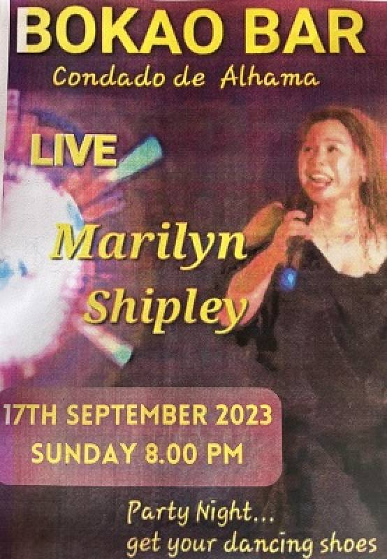 September 17 Marilyn Shipley appearing at the Bokao Bar Condado de Alhama Golf Resort