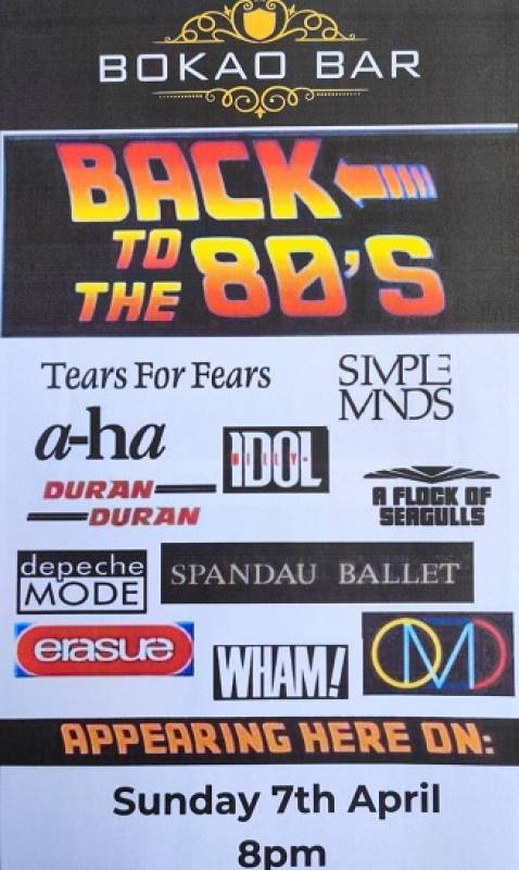 April 7 Music taking you Back to the 80s at the Bokao Bar, Condado de Alhama Golf Resort