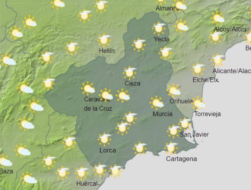 What will the weather be like in Murcia this weekend? Forecast for April 18-21