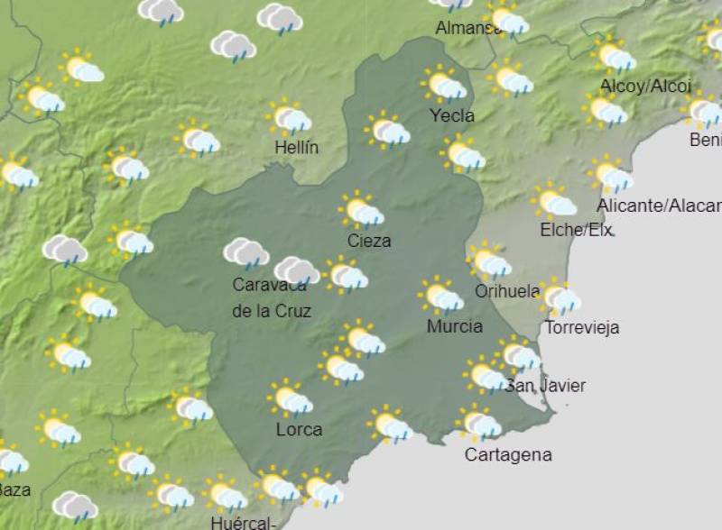How long and how much it will rain this week: Murcia weather forecast April 22-28