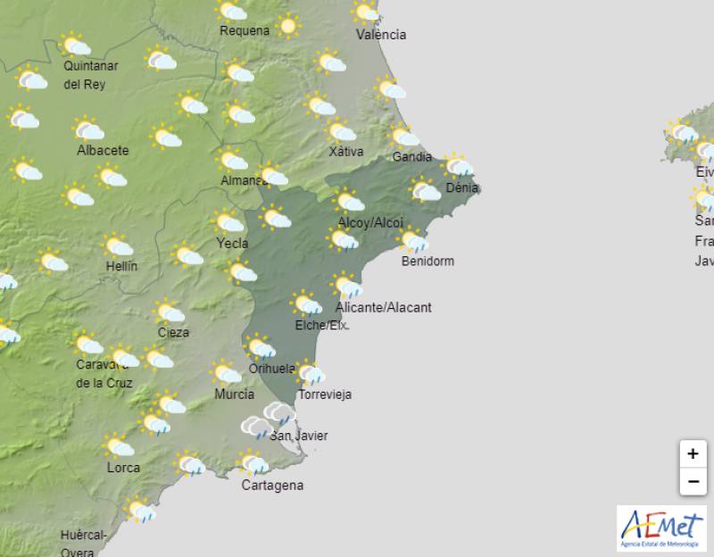 Spring showers sweep through Alicante: Weather forecast April 29 - May 2