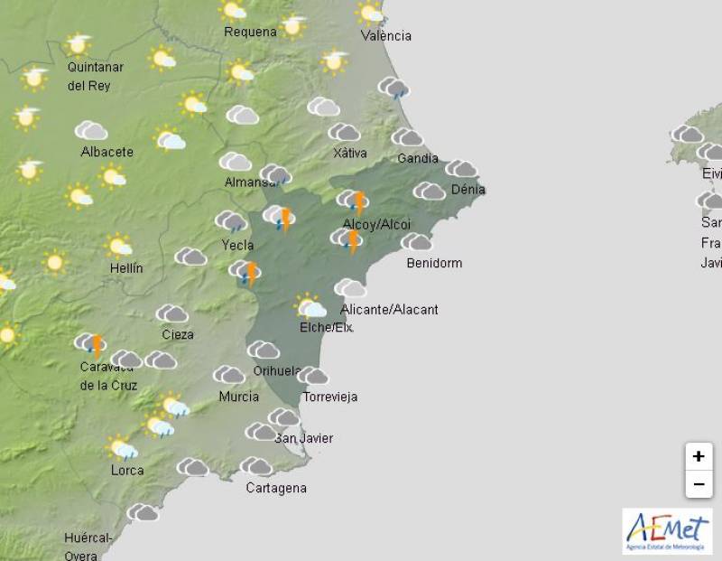 Scattered showers give way to sun and heat: Alicante weather forecast May 6-9