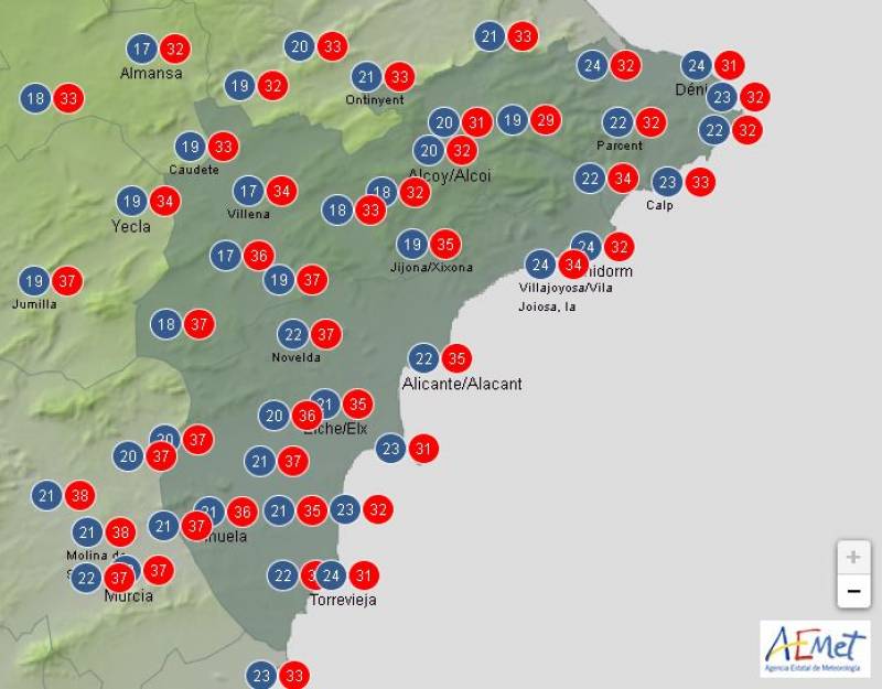 Weekend of sunshine and high temps: Alicante weather forecast July 25-28