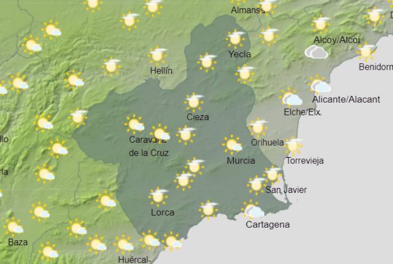 Murcia weekend weather forecast October 3-6