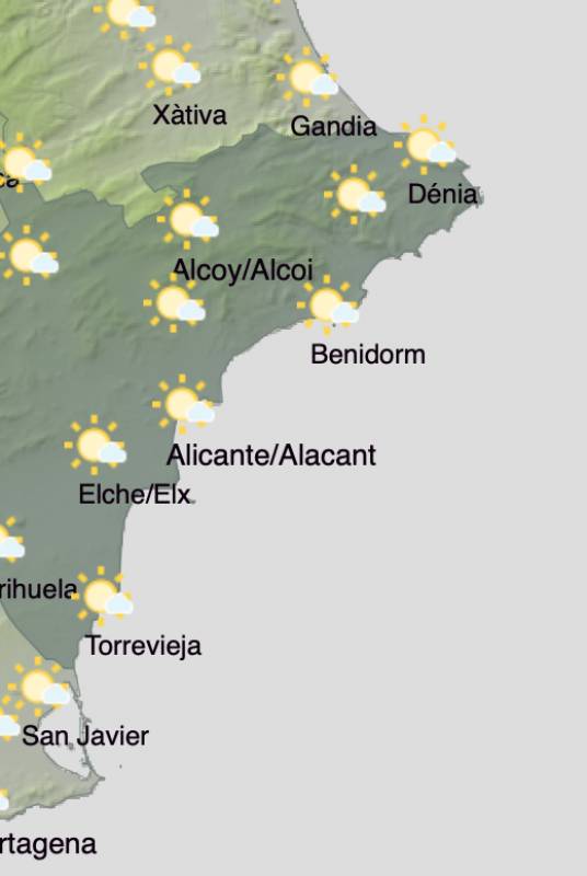 The sun will continue to shine in Alicante this weekend: Weather forecast December 12-15