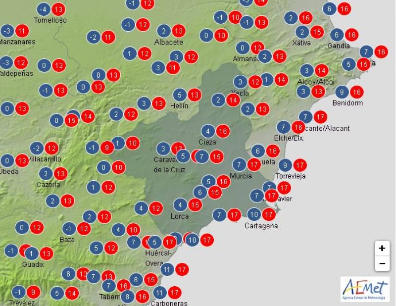 Slight chance of rain this weekend: Murcia weather forecast December 27-29