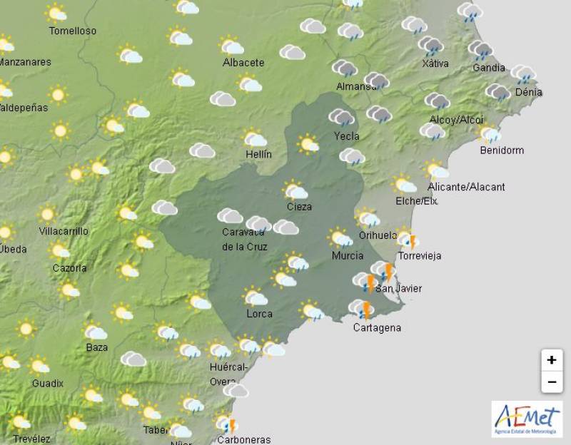 Wet and stormy New Year in Murcia: weather forecast December 30-January 2