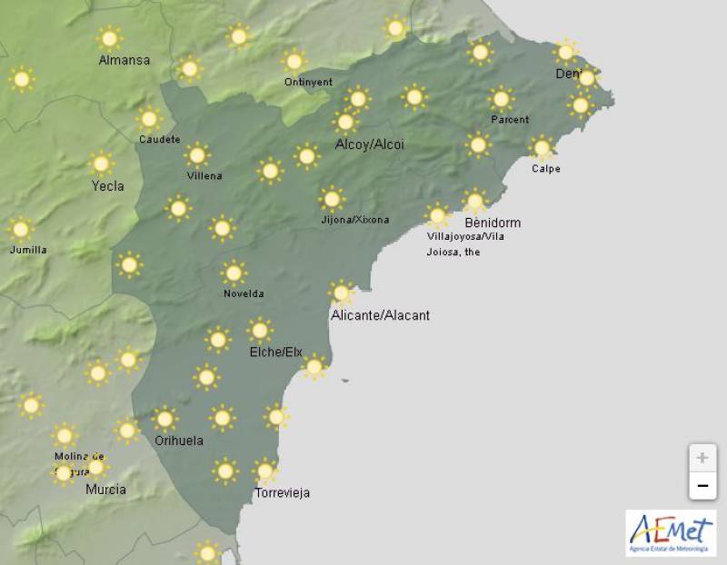 Alicante weather forecast Feb 17-20: Cloudy but mild and dry