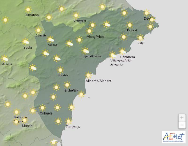 Cold snap hits Alicante: Weekend weather forecast Feb 27-March 2