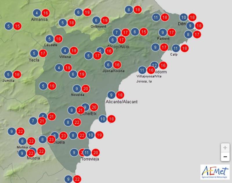 Sharp rise in temperatures mid-week: Alicante weather forecast March 24-27