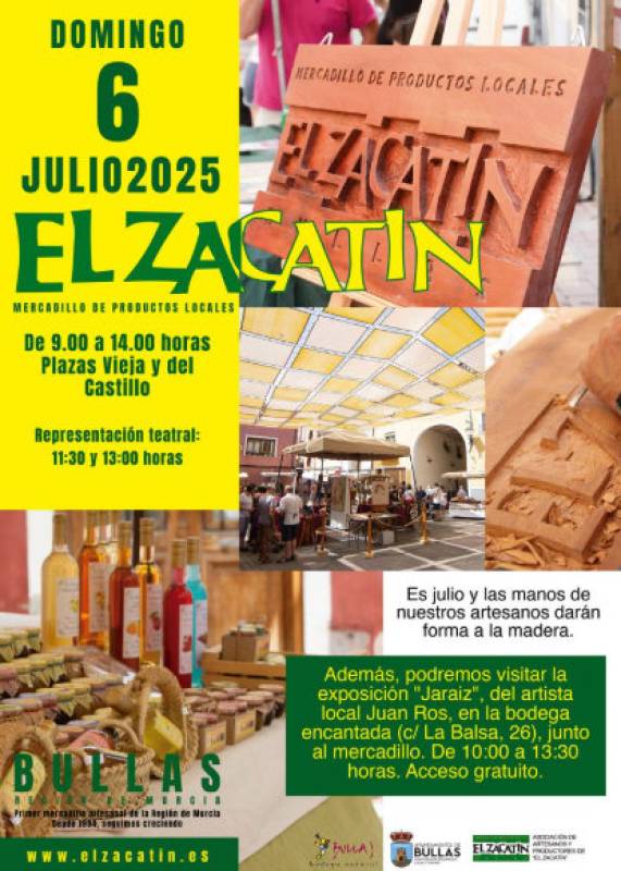 July 6 Woodwork and carpentry take centre stage at the El Zacatin arts and crafts market in Bullas