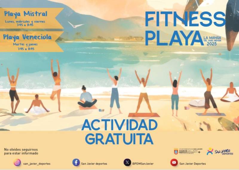 Free fitness classes on San Javier beaches this summer