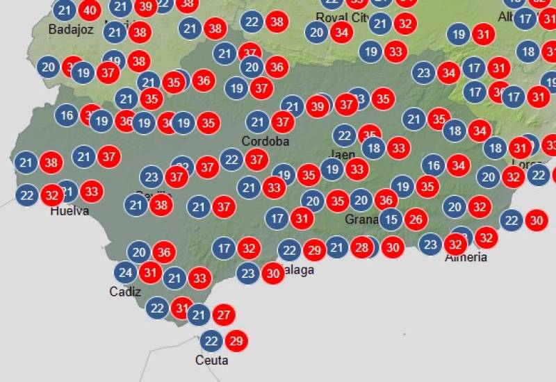 Andalucía weekend weather forecast July 31-August 3: Mostly sunny with a chance of afternoon storms