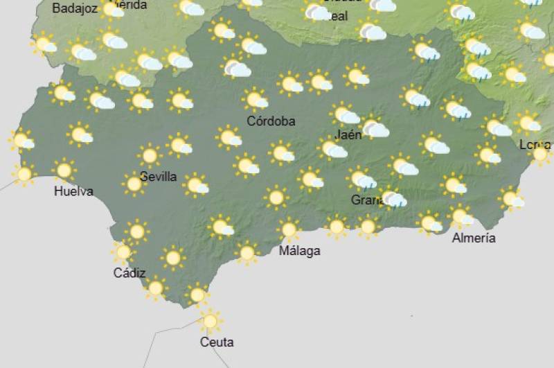 Andalucía weekly weather August 11-14: Sunshine dominates with a few storms inland