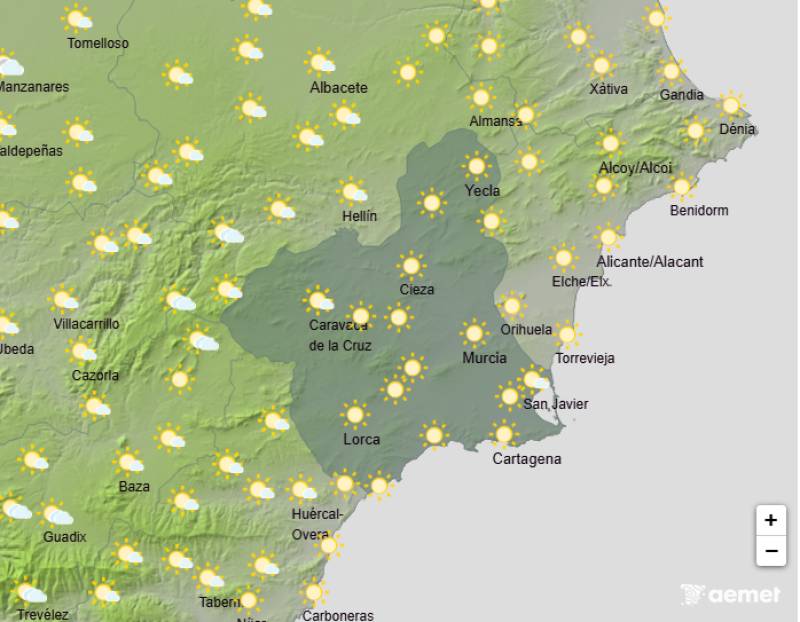 Temperatures climbing: Murcia weather forecast September 15-18