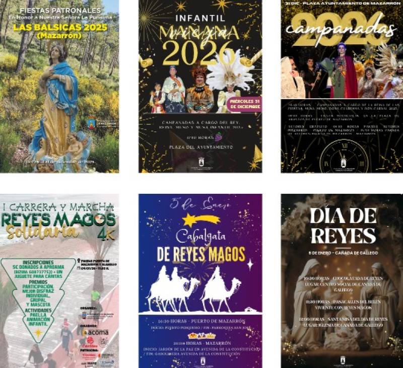 December 22 to January 6 Christmas, New Year and Three Kings in Mazarrón 2025-26