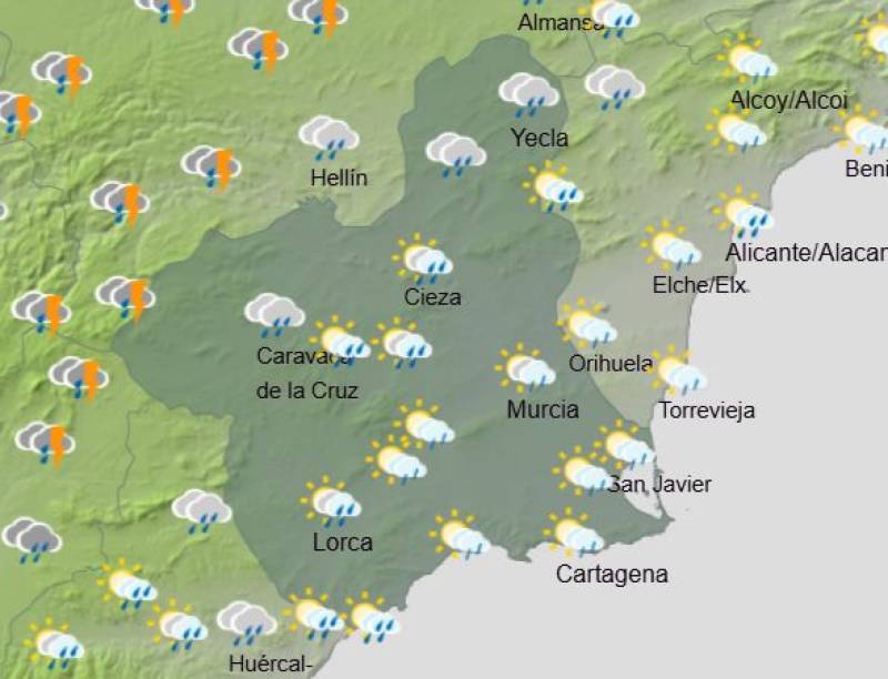 Temperatures above 20 degrees in Murcia, even as storm batters with wind and rain: Weather forecast January 26-29