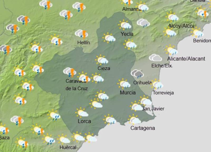 Rain, rain, rain: Murcia weekly weather forecast February 2-5