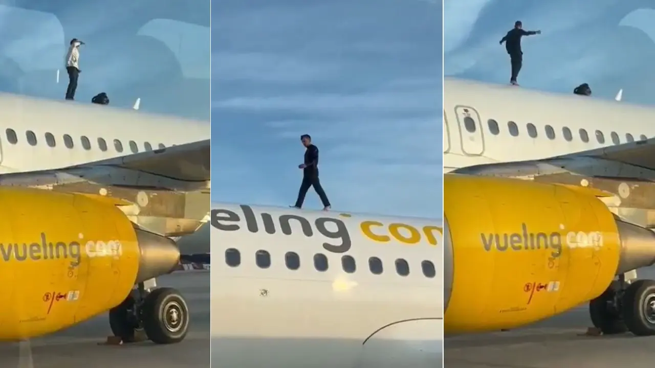 Man climbs on Vueling plane roof causing a two hour delay