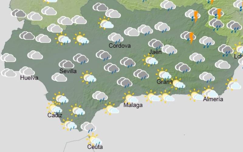 Andalucía weekly weather forecast March 2-5: Wet, windy spells with dust and some sunshine