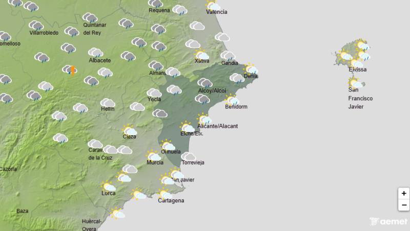 A wintry weekend ahead with grey skies and thunderstorms: Alicante weather forecast March 5-8