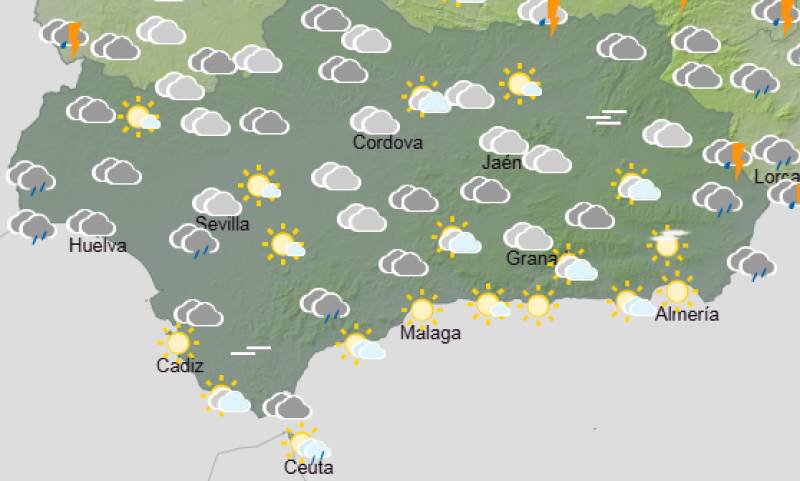 Andalucía weekend weather forecast March 5-8: Cooler, cloudy and often wet