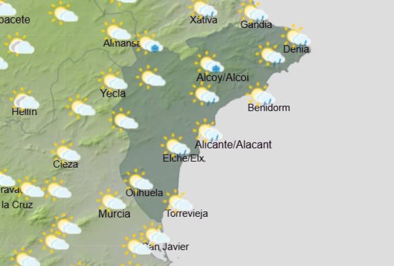 Rain and snow forecast in parts this weekend: Alicante weather March 26-29