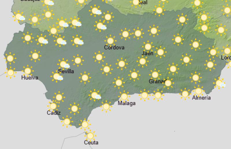 Andalucía weekly weather forecast March 30-April 2: Milder days, sunshine and a few clouds