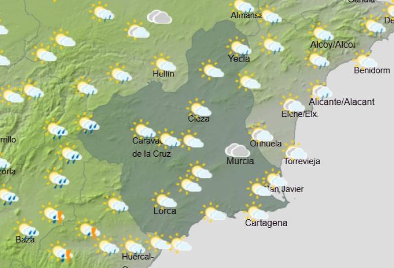 Murcia weekly weather April 27-30: Rain forecast all week