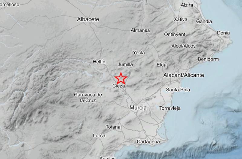 2.2 magnitude earthquake felt in Cieza during the early hours of the morning