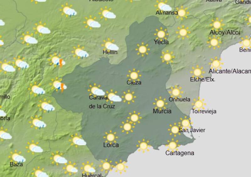 High temperatures continue in Murcia this weekend - up to 36 degrees! Weather forecast June 25-28