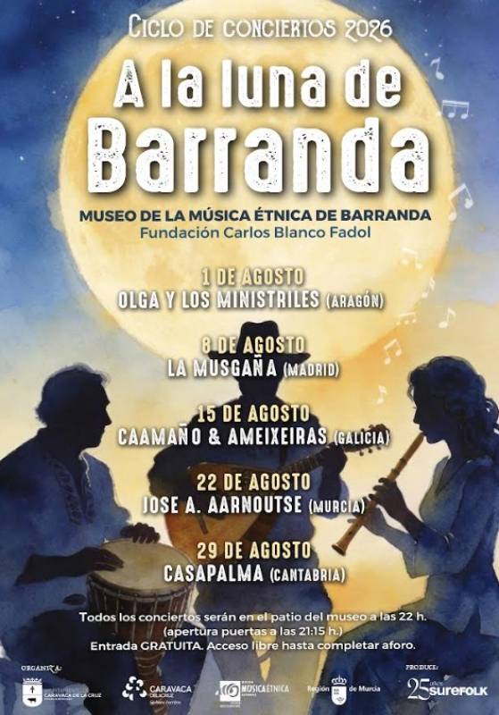 August 1 Olga y los Ministriles at the A la luna de Barranda festival in Caravaca