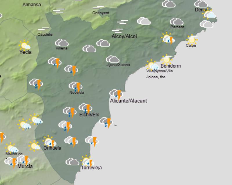 Amber alert issued as torrential rain threatens northern Alicante